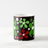 緑と赤の花ファンキーのマグカップ コーヒーマグカップ (中央)