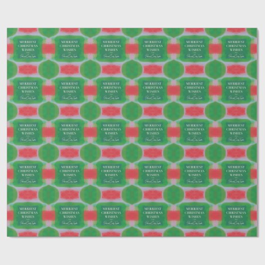 緑と赤の芸術的な絵を描抽象芸術クリスマス ラッピングペーパー (フラット)