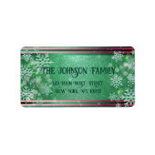 緑と赤の魔法のクリスマスウィンターワンダーランド ラベル (正面)