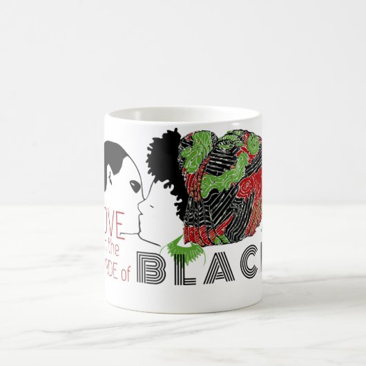 緑と赤の黒の愛 コーヒーマグカップ (中央)