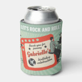 緑と赤の50代のロカビリー誕生日パーティー 缶クーラー (缶正面)