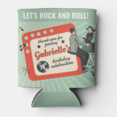 緑と赤の50代のロカビリー誕生日パーティー 缶クーラー (正面)