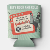 緑と赤の50代のロカビリー誕生日パーティー 缶クーラー (裏面)