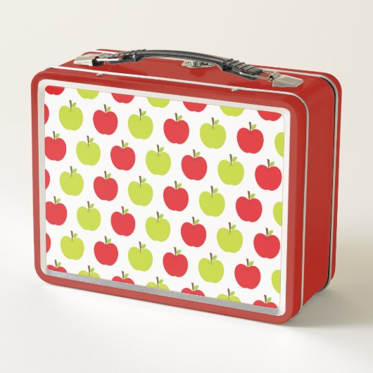 緑と赤りんごのフルーツパーソナライズされた名 メタルランチボックス (裏面)