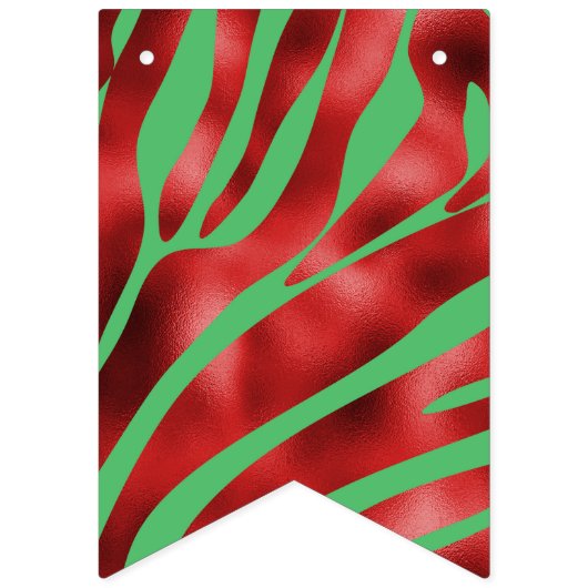 緑と赤ゼブラ バンティングフラッグ (第1の旗)