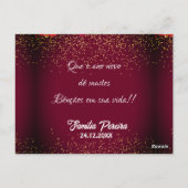 緑と赤フェリーズのナタルフォトクリスマス ポストカード (裏面)