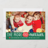 緑と赤メリーのクリスマスの写真 シーズンカード (正面)