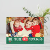 緑と赤メリーのクリスマスの写真 シーズンカード (スタンド正面)