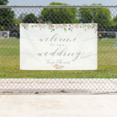 緑と赤面ピンクシルバー書道へようこそ 横断幕 (インサイチュ)