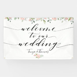 緑と赤面ピンクブラック書道へようこそ 横断幕