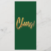 緑と金のプログラム 3D ゴールド テキスト ミニマル デザイン メニュー (裏面)