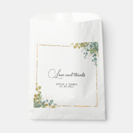 緑と金のユーカリ水彩画 フェイバーバッグ