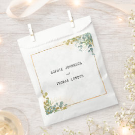 緑と金のユーカリ水彩画 フェイバーバッグ