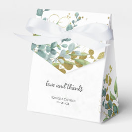 緑と金のユーカリ水彩結婚式 フェイバーボックス