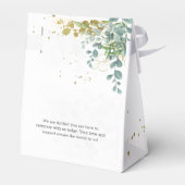 緑と金のユーカリ水彩結婚式 フェイバーボックス (裏面サイド)