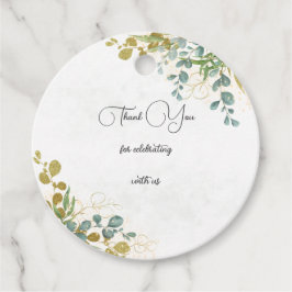 緑と金のユーカリ水彩　ありがとうございます フェイバータグ