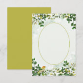 緑と金の上品なユーカリのウェディング 無料予算テンプレート 招待状 (正面/裏面)