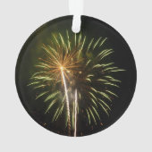 緑と金の花火の休日お祝い オーナメント (裏面)