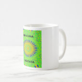 緑と金の芸術的なアフリカンテーマデザインプリント コーヒーマグカップ (正面右)