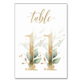 緑と金の葉の装飾、テーブル11、テーブル番号 テーブルナンバー (裏面)