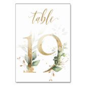 緑と金の葉の装飾、テーブル19、テーブル番号 テーブルナンバー (裏面)