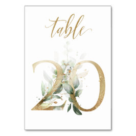 緑と金の葉の装飾、テーブル20、テーブル番号 テーブルナンバー