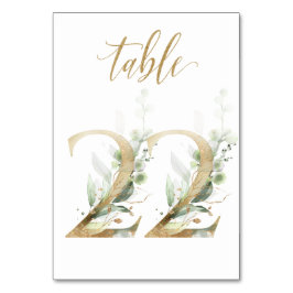 緑と金の葉の装飾、テーブル22、テーブル番号 テーブルナンバー