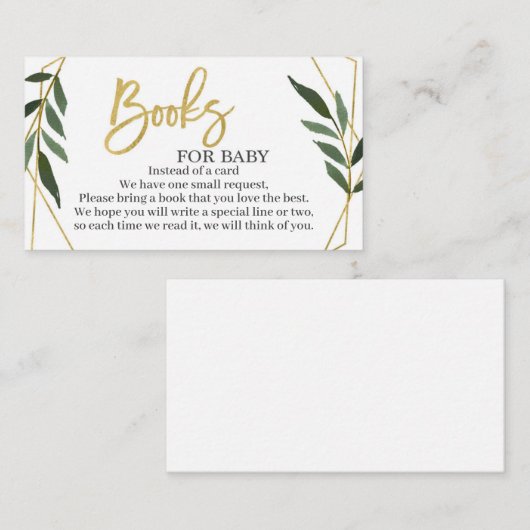 緑と金ゴールドがブックエンクロージャカードを持ち込む エンクロージャーカード (正面/裏面)