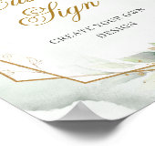 緑と金ゴールドが自分ののサインをカスタム作成する ポスター (角)