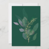 緑と金ゴールドで作ら離れれたフレーム 招待状 (裏面)