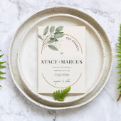 緑と金ゴールドと結婚金ゴールドアクセント 招待状