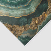 緑と金ゴールドに浮かぶ美しい水晶 薄葉紙 (詳細)