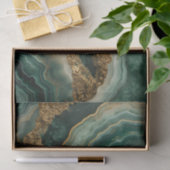 緑と金ゴールドに浮かぶ美しい水晶 薄葉紙 (ギフト)