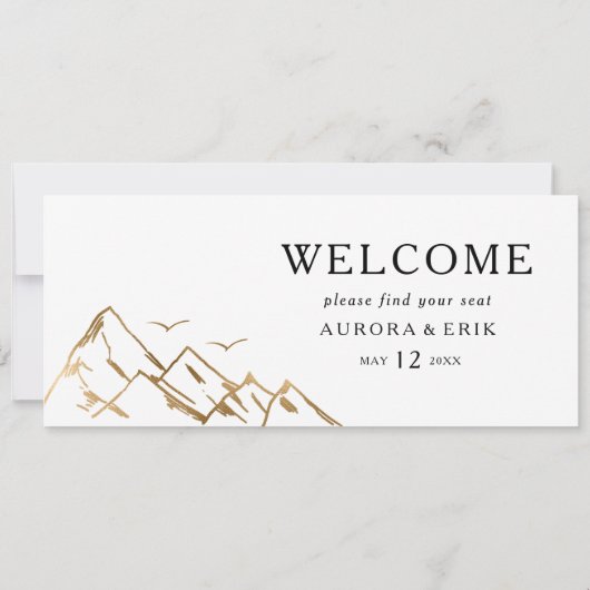 緑と金ゴールドのぶら下がった山の座席表 (裏面)