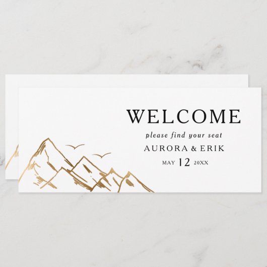 緑と金ゴールドのぶら下がった山の座席表 (正面/裏面)