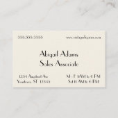 緑と金ゴールドのアールデコのリボンと離れ 名刺 (裏面)