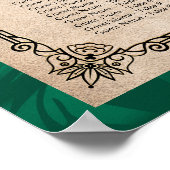 緑と金ゴールドのエレガントバラ ポスター (角)