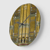 緑と金ゴールドのオルガンパイプは時計の周りに ラージ壁時計 (傾斜)