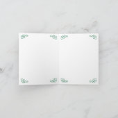 緑と金ゴールドのクリスマスツリー、トナカイ カード (内部)