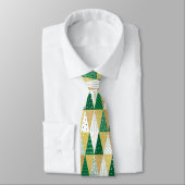 緑と金ゴールドのクリスマスツリー ネクタイ (タイ)