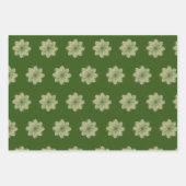 緑と金ゴールドのクリスマスパイン ラッピングペーパーシート (正面)