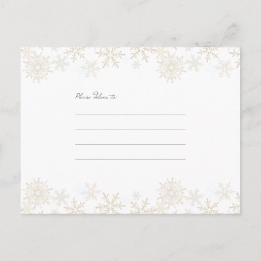 緑と金ゴールドのクリスマスフォトカード シーズンポストカード (裏面)