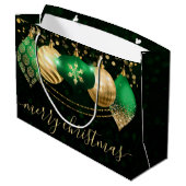 緑と金ゴールドのクリスマスボードクリスマス ラージペーパーバッグ (裏面アングル)