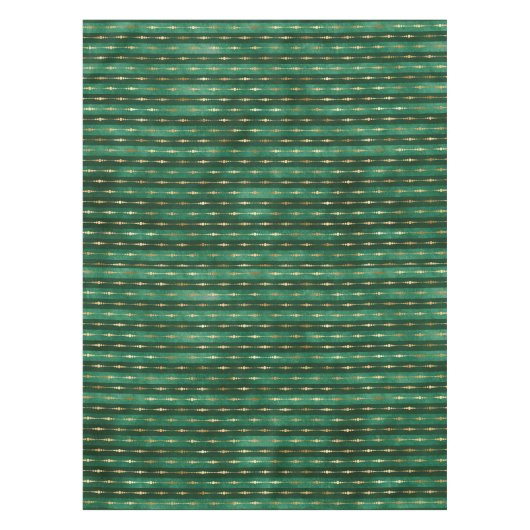 緑と金ゴールドのクリスマス テーブルクロス (正面)