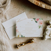 緑と金ゴールドのジオメトリエレガントRsvpメニューの選択 出欠カード