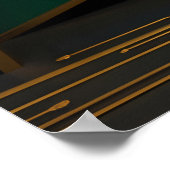 緑と金ゴールドのジオメトリ ポスター (角)