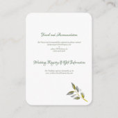 緑と金ゴールドのソフトイエロー淡い色の – ピンク結婚色 エンクロージャーカード (裏面)