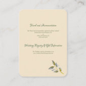 緑と金ゴールドのソフトイエロー淡い色の – ピンク結婚色 エンクロージャーカード (裏面)