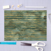 緑と金ゴールドのパタストライプのーン 薄葉紙 (クラフト)