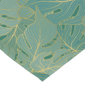 緑と金ゴールドのパーム葉のパターン ショートテーブルランナー (コーナー)